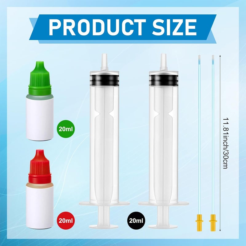 Threlaco 8 Pcs Pool Leak Detection Dye Kit Plastic Syringe with Soft Tubes Pool Leak Location Dye for All Pool, Spa, Hot Tub Types - Image 2